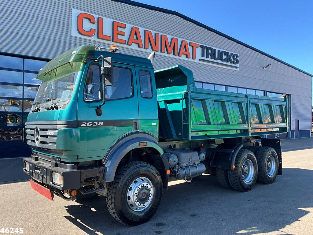 Mercedes-Benz 2638 AK V8 6x6 Manual Full steel suspension Meiller 10m³ kipper