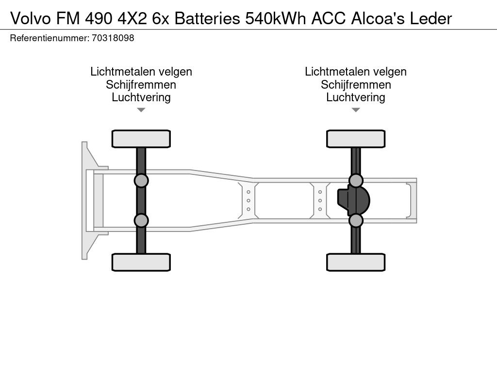 Volvo FM 490 4X2 6x Batteries 540kWh ACC Alcoa's Leder