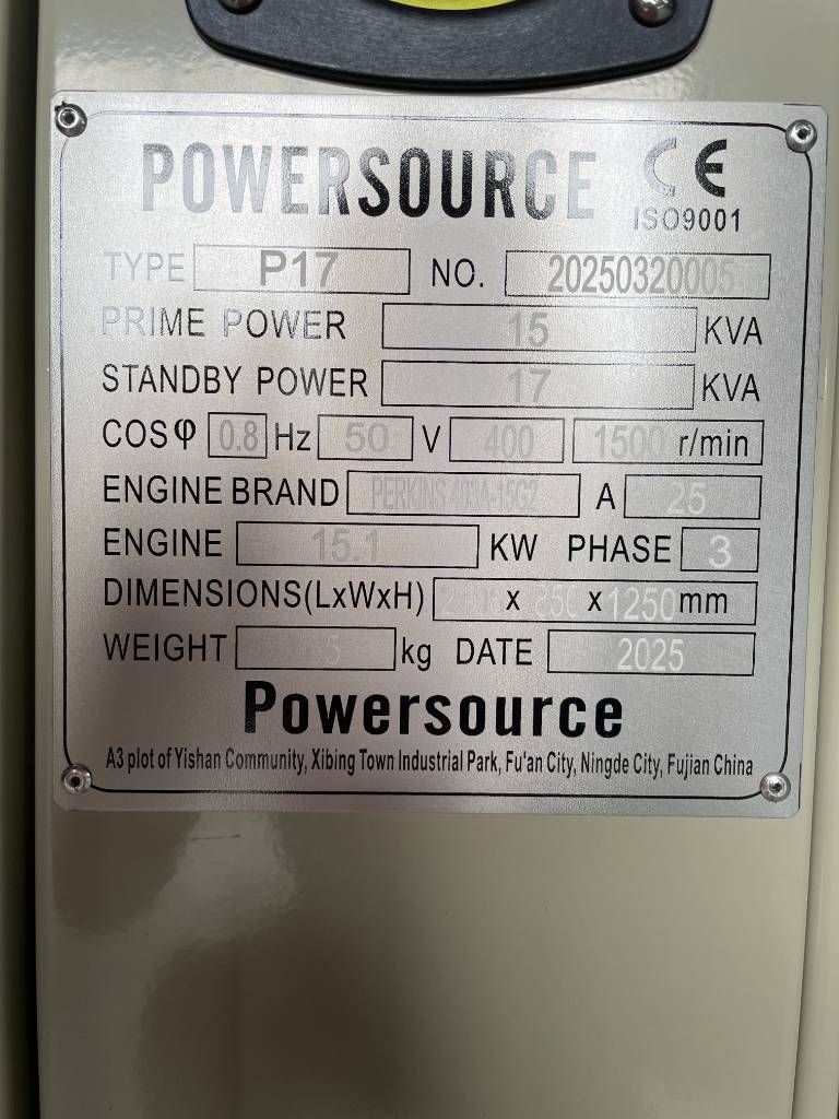 Perkins 403A-15G2 - 17 kVA Generator - DPX-19800.1