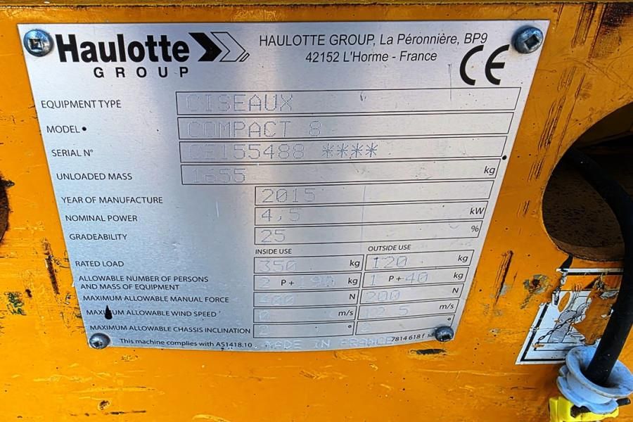 Haulotte Compact 8 Electric, 8.2m Working Height, 350kg Cap