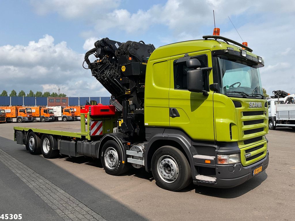 Scania R 420 8x2 manual Palfinger 85 Tonmeter laadkraan + Fly-Jib