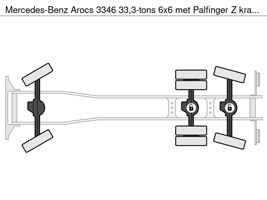 Mercedes-Benz Arocs 3346 33,3-tons 6x6 met Palfinger Z kraan en Grijsbertsen kipper