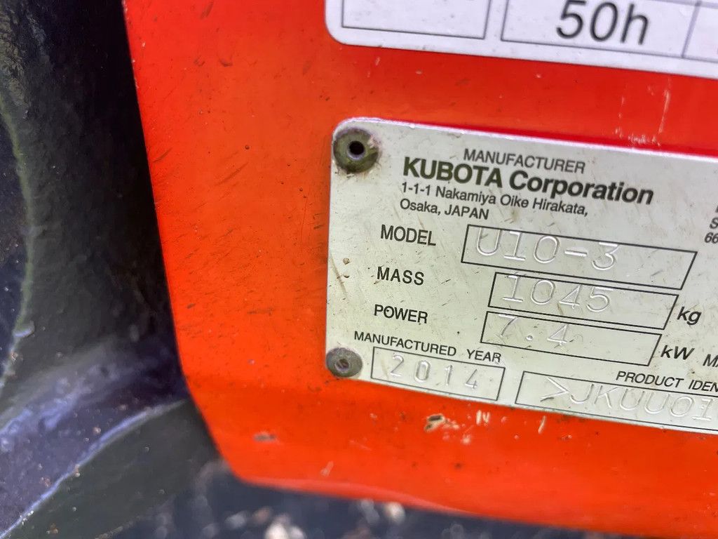 Kubota U10-3 minigraafmachine