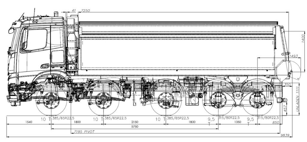 Mercedes-Benz Arocs 4942 Arocs 10x4 midlift 49-ton met Tibeg achterover kipper
