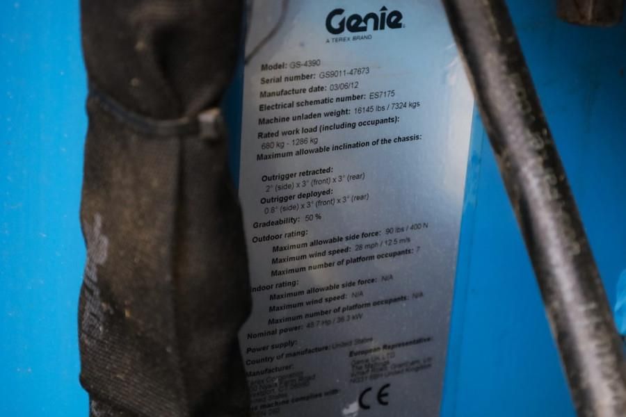 Genie GS4390 Diesel, 4x4 Drive, 15m Working Height, 680k