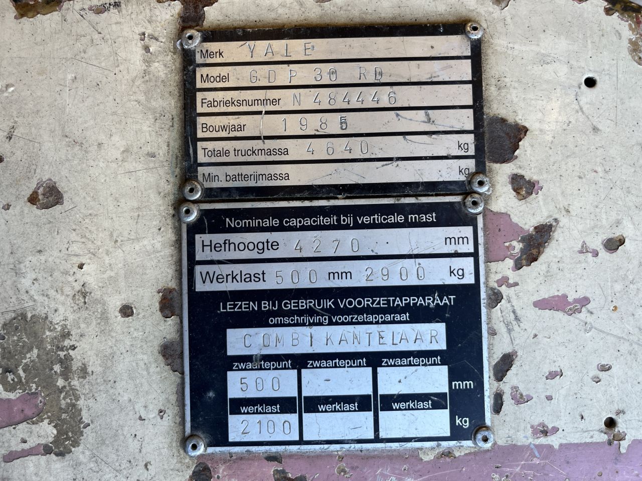 Heftruck Yale GDP30RD 3 ton 4.27 mtr Diesel