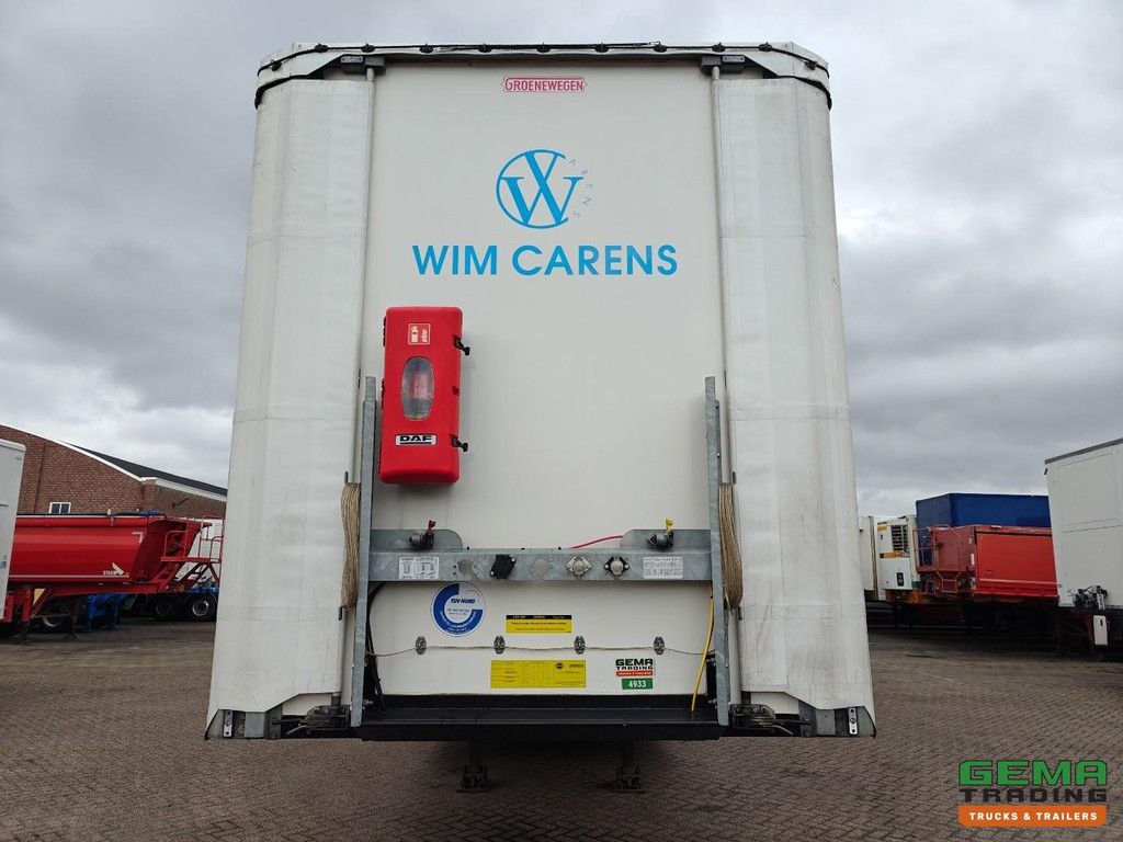 Groenewegen DRO-15-27 B Sliding curtains/Roof - Hardwood floor - Aluminium sides - Pallet box - 2x Steering axles - Lift axle - BPW disc - 12/2026 MOT
