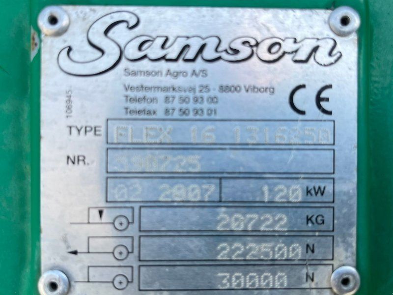 Samson FL 16 Med overbygning, bagklap og de høje 620/75R34 hjul