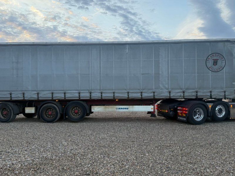 Krone 24 ton gardintrailer med læssebagsmæk 24T med læsserampe