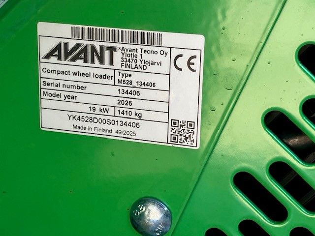 Nieuwe AVANT 528 TDL kniklader met gewicht van 1530 kgs