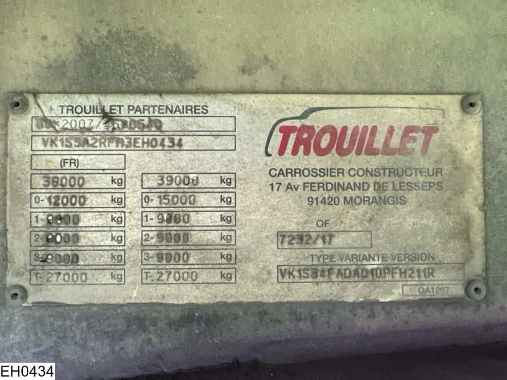 Trouillet open laadbak Lift axle