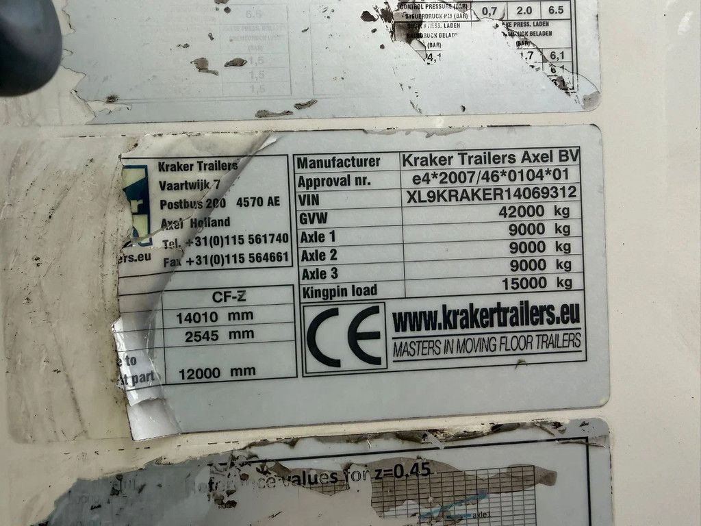 Kraker 92m3 Cargo Floor GMP, Top condition