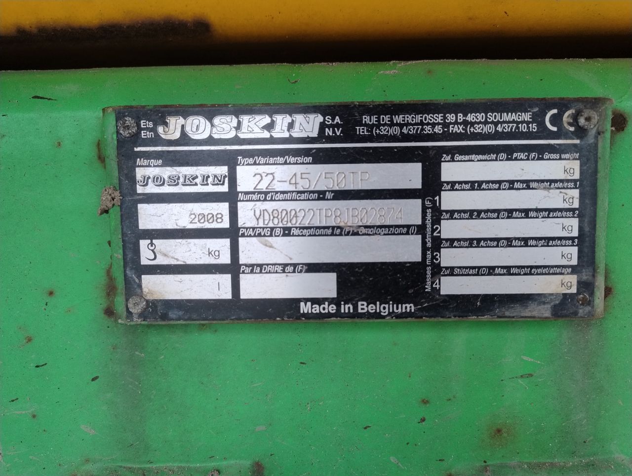 Joskin Trans-KTP 22/50 dumper kipper afdekluiken hardox