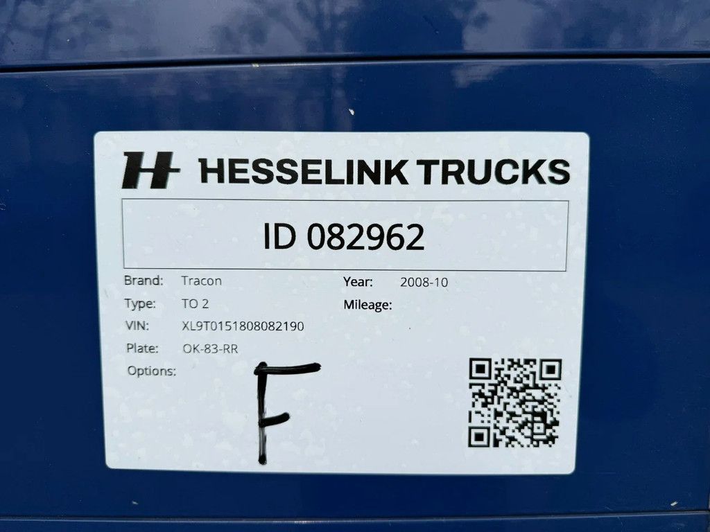 Tracon TO 2 Stuuras Zepro 2000KG LBW Schuifdak 270H gegalvaniseerd NL Trailer