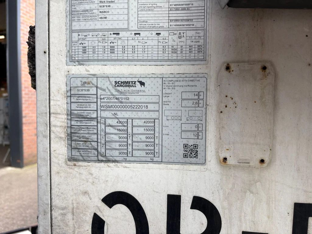 Schmitz Cargobull N/A Thermo King SLXi Liftas Wabco NL Trailer APK/TUV 07-01-2027