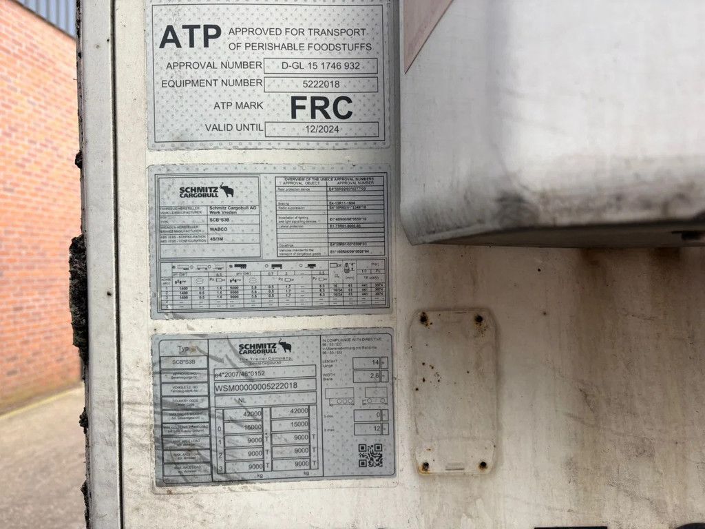 Schmitz Cargobull N/A Thermo King SLXi Liftas Wabco NL Trailer APK/TUV 07-01-2027