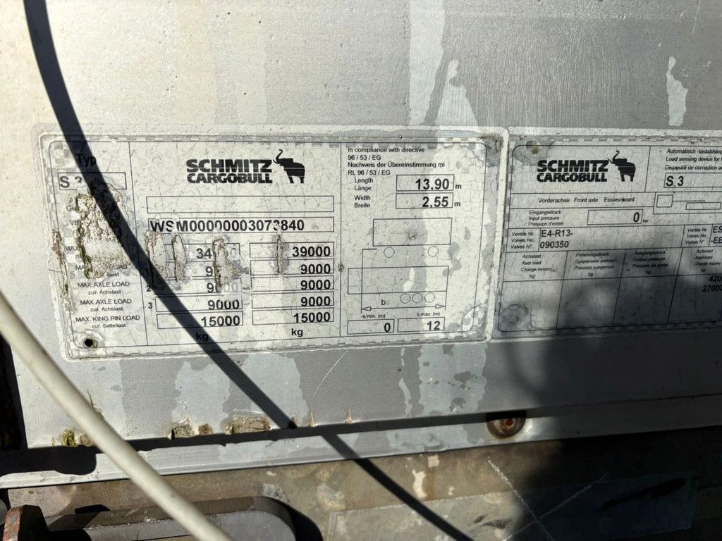 Schmitz Cargobull Schuifzeilen/Schuifdak NL Trailer APK/TUV 03-08-2026