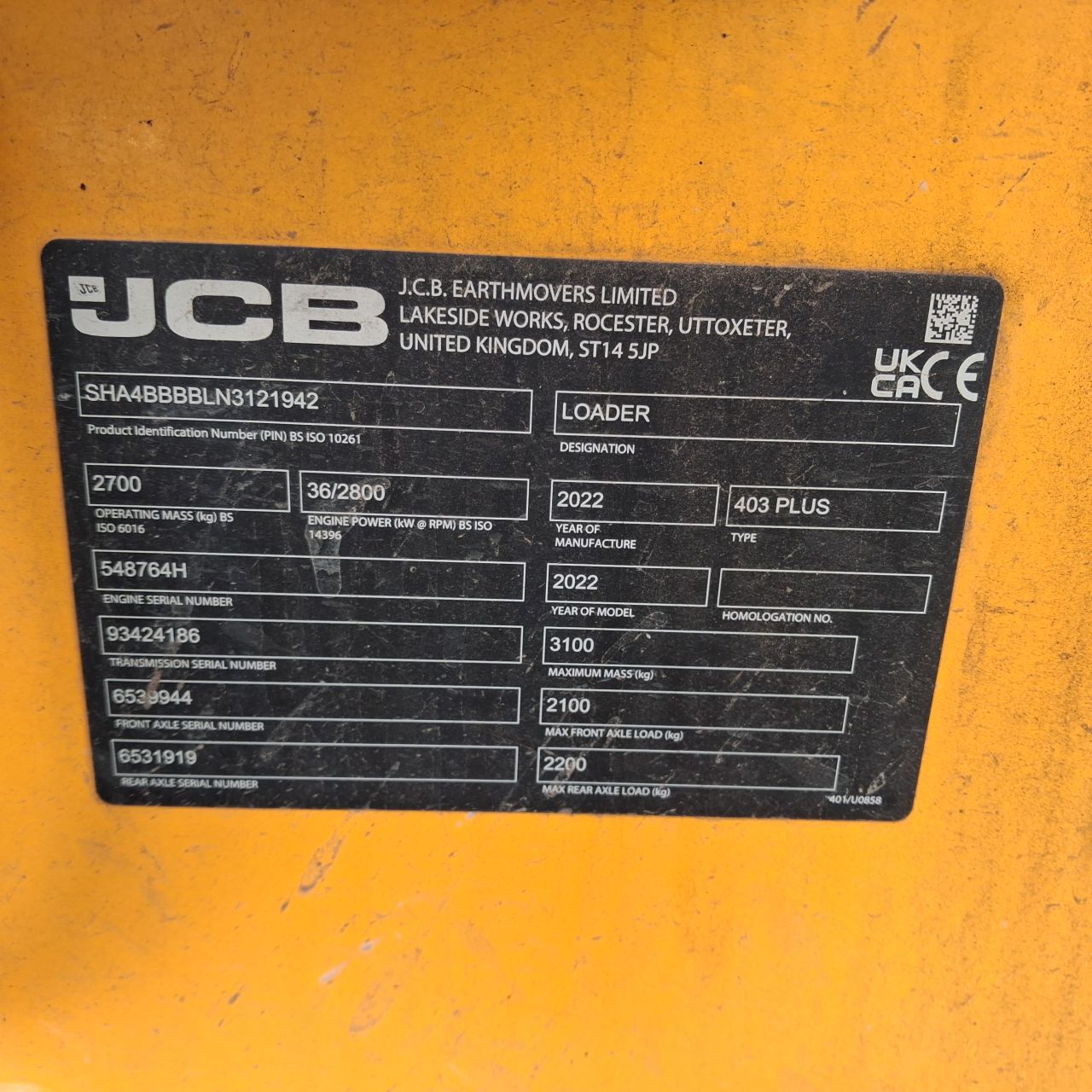 Jcb 403 Minishovel.