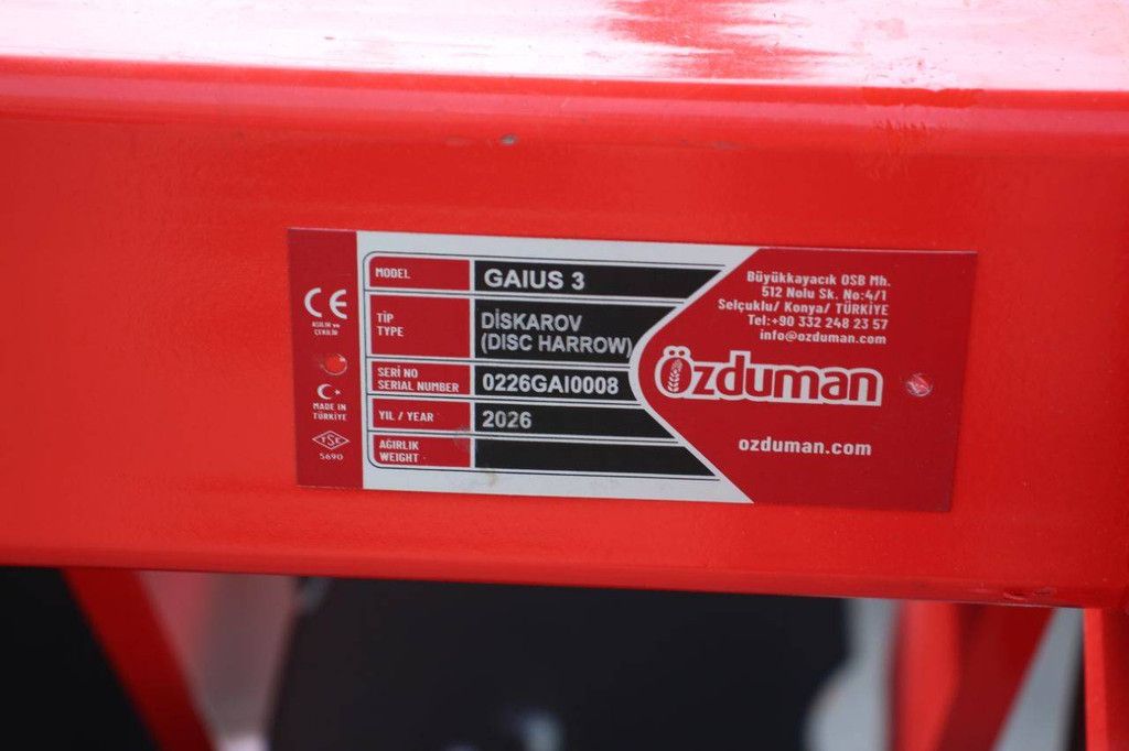 Disc harrow Özduman GAIUS 3 2026 New