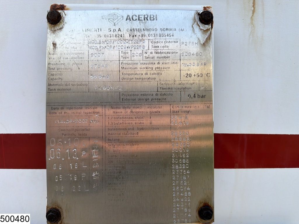 Acerbi Gas 56640 Liter, LPG GPL gas tank, Gaz, 1 Compartment