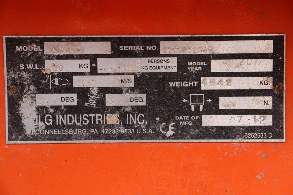 Schaarlift JLG 3369LE Elektrisch 12m 2012
