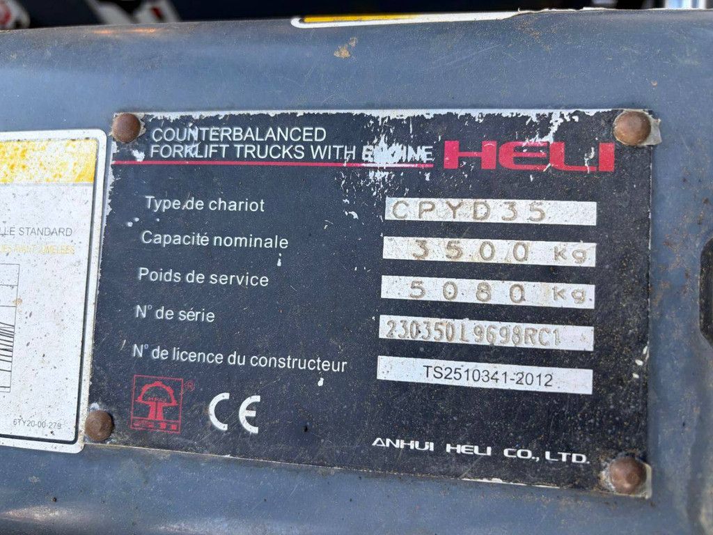 Forklift Heli CPYD35 LPG 3500kg 2012