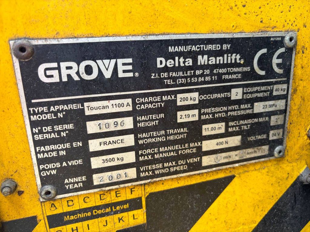 Grove Toucan 1100A Elektrischer Mastlift 11m 2001