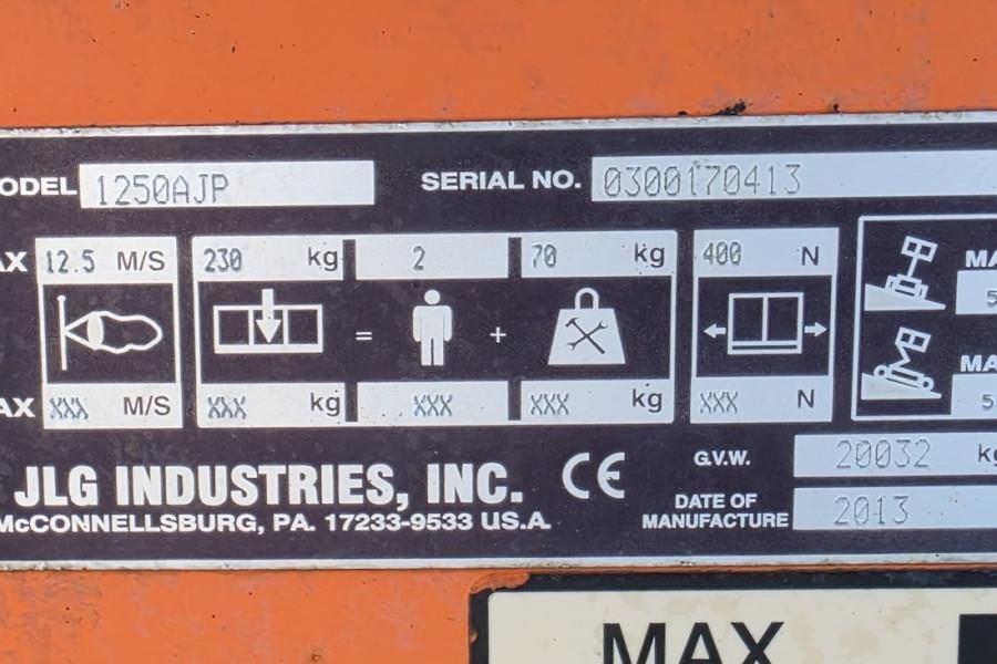 JLG 1250AJP Diesel, 4x4x4 Drive, 40.1m Working Height,