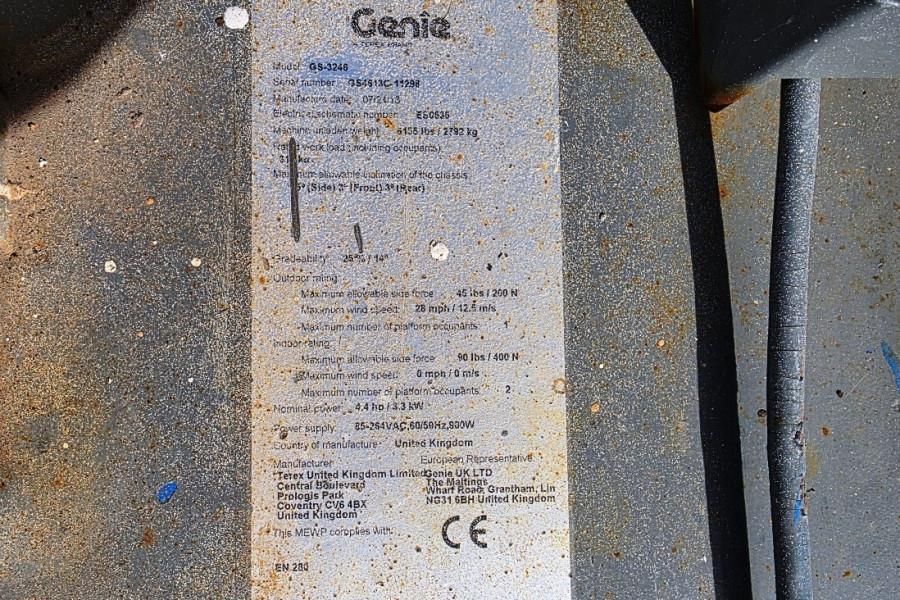 Genie GS3246 Electric, Working Height 11.75 m, 318kg Cap