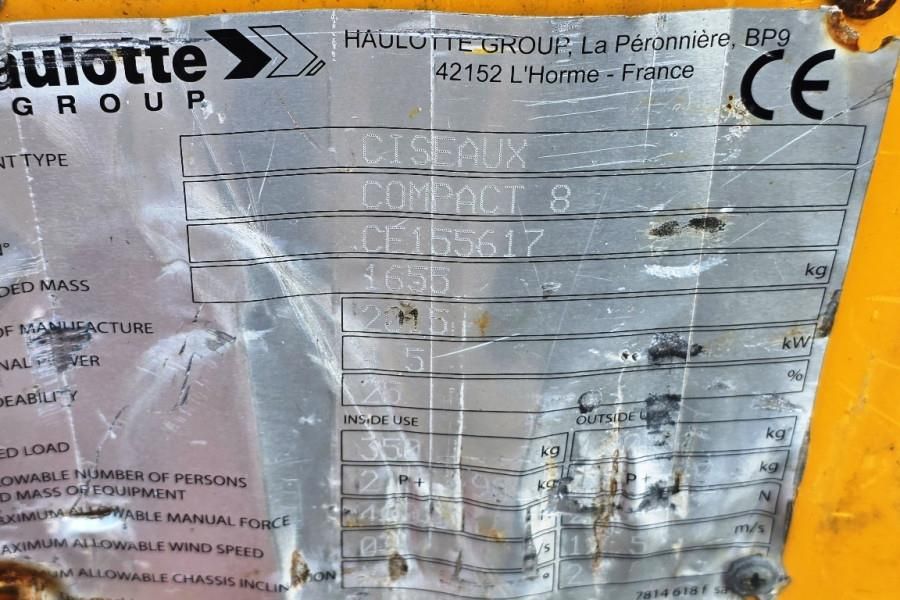 Haulotte Compact 8 Electric, 8.2m Working Height, 350kg Cap