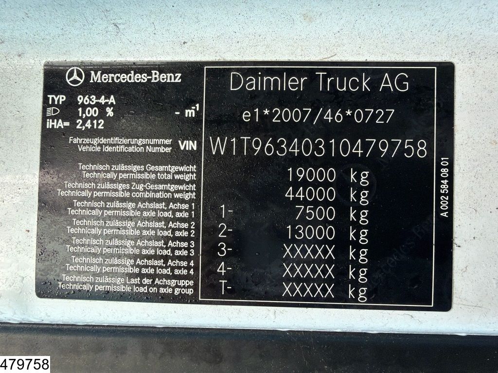 Mercedes Actros 1845 EURO 6d, Standairco, Mirrorcam