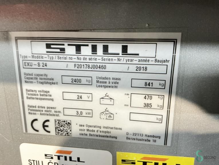 Pallet trucks Electric Still EXU-S24 2018