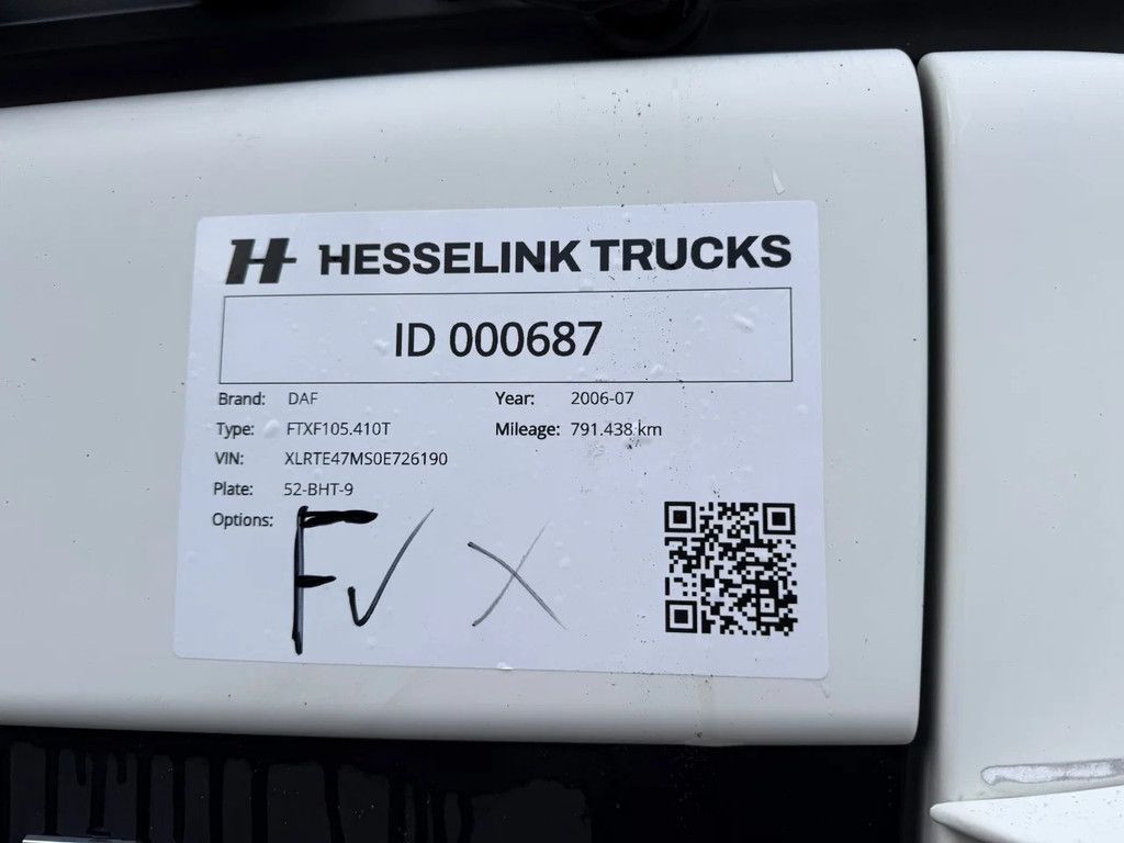 DAF XF 105.410 Kompressor RTI PTO/Hydraulic Manual 16 Gears NL Truck