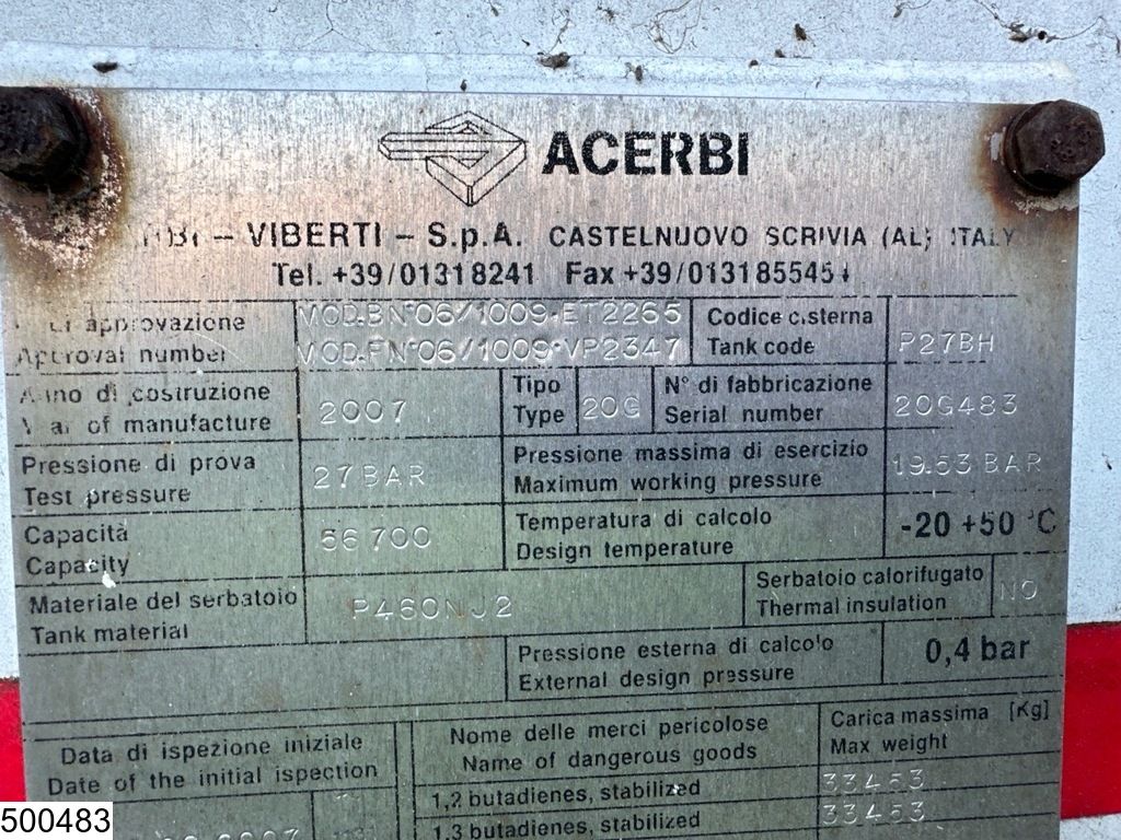 Acerbi Gas 56700 Liter, LPG GPL gas tank, Gaz, 1 Compartment