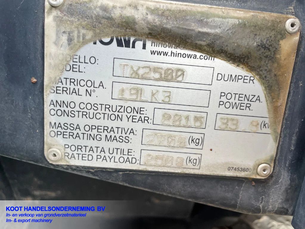 Hinowa TX 2500 15 uur Nieuwstaat