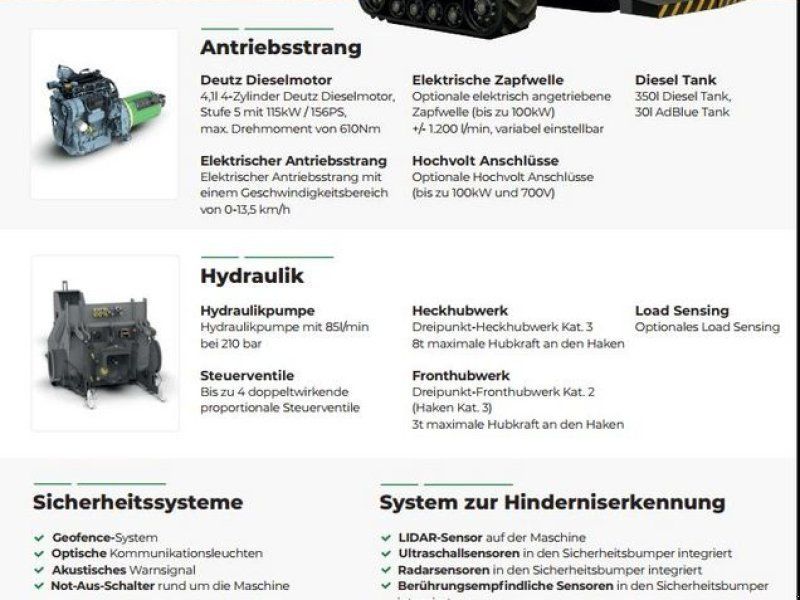 Autonomes Trägerfahrzeug AgXeed AgBot 5.115T2