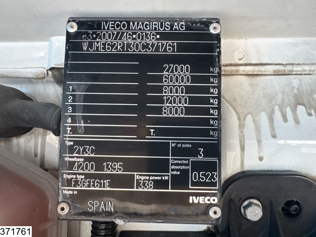 Iveco Stralis 460 6x2, EURO 6, 15,900 litres, Milk, Retarder, Lenk