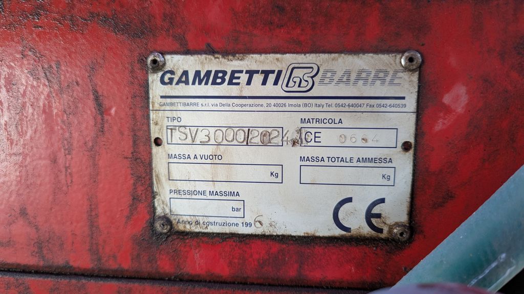 Gambetti-Barre TSV3000/2024 Veldspuit
