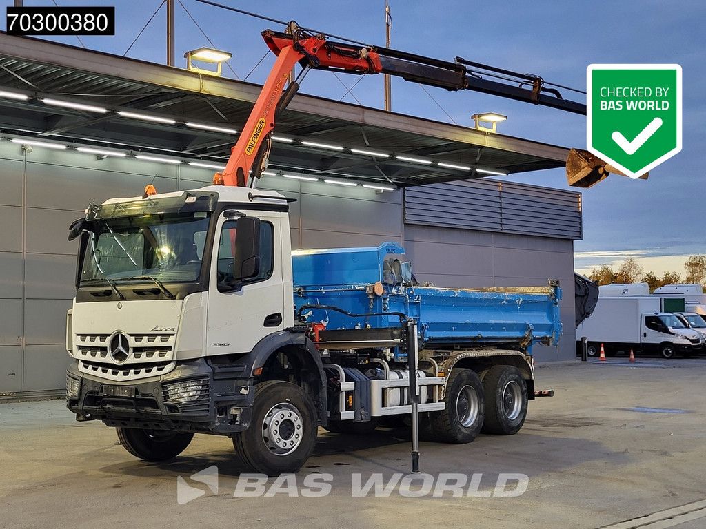 Mercedes Arocs 3343 6X4 Palfinger PK12.501 SLD Kran Crane 7m3 tipper Big-Axle Automatic Euro 6