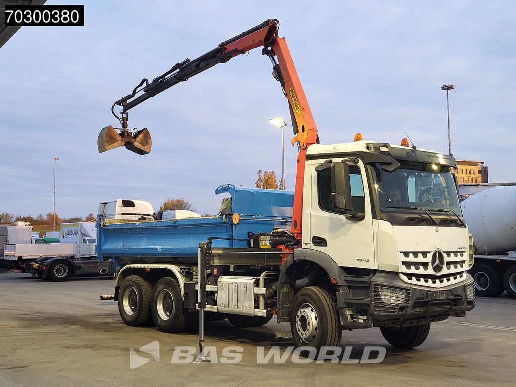 Mercedes Arocs 3343 6X4 Palfinger PK12.501 SLD Kran Crane 7m3 tipper Big-Axle Automatic Euro 6