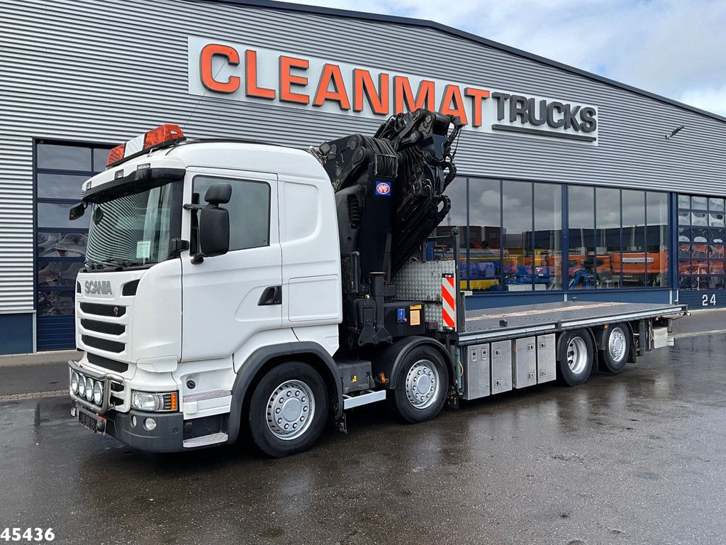 Scania R490 8x2 Euro 6 Retarder HMF 85 Tonmeter laadkraan + Fly-jib