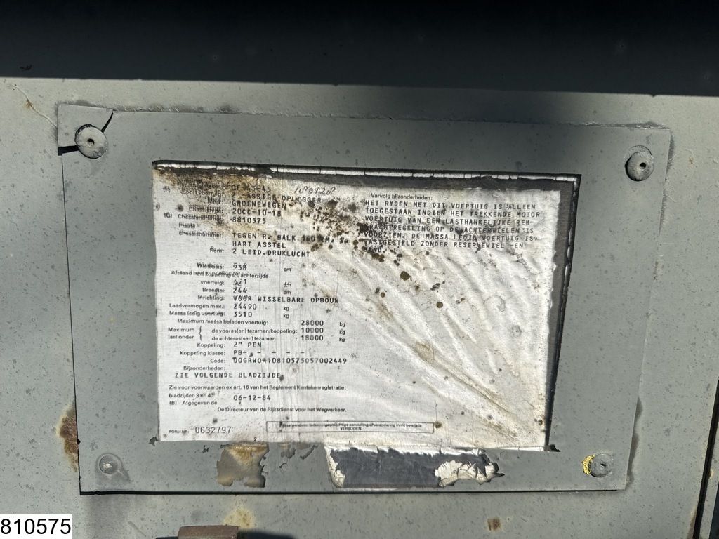 Groenewegen Chassis 20 ft, Steelsuspension, drum brakes