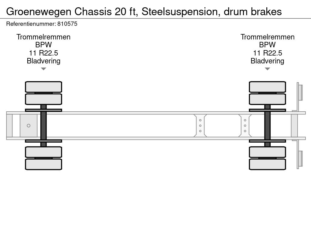 Groenewegen Chassis 20 ft, Steelsuspension, drum brakes