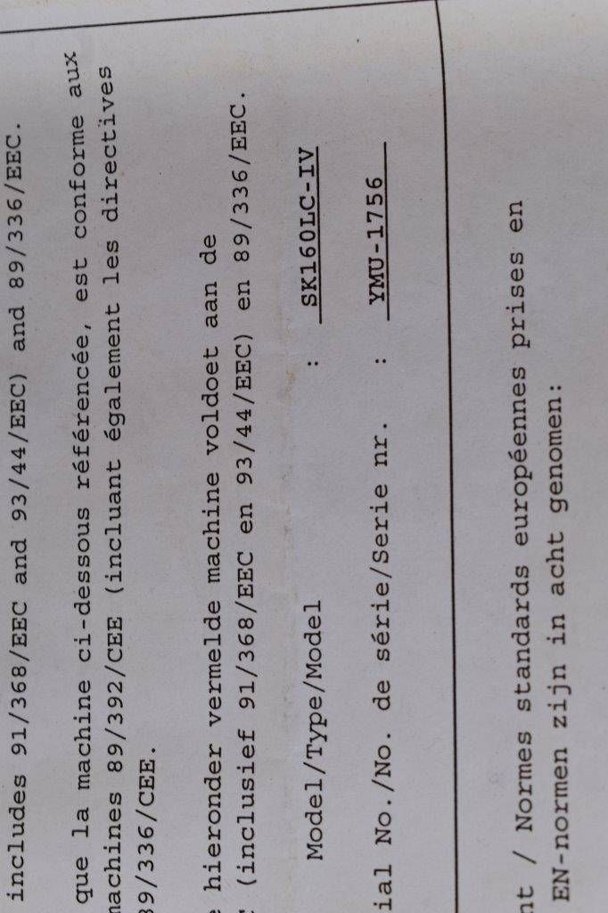 Rupsgraafmachine Kobelco SK160LC Diesel 1997