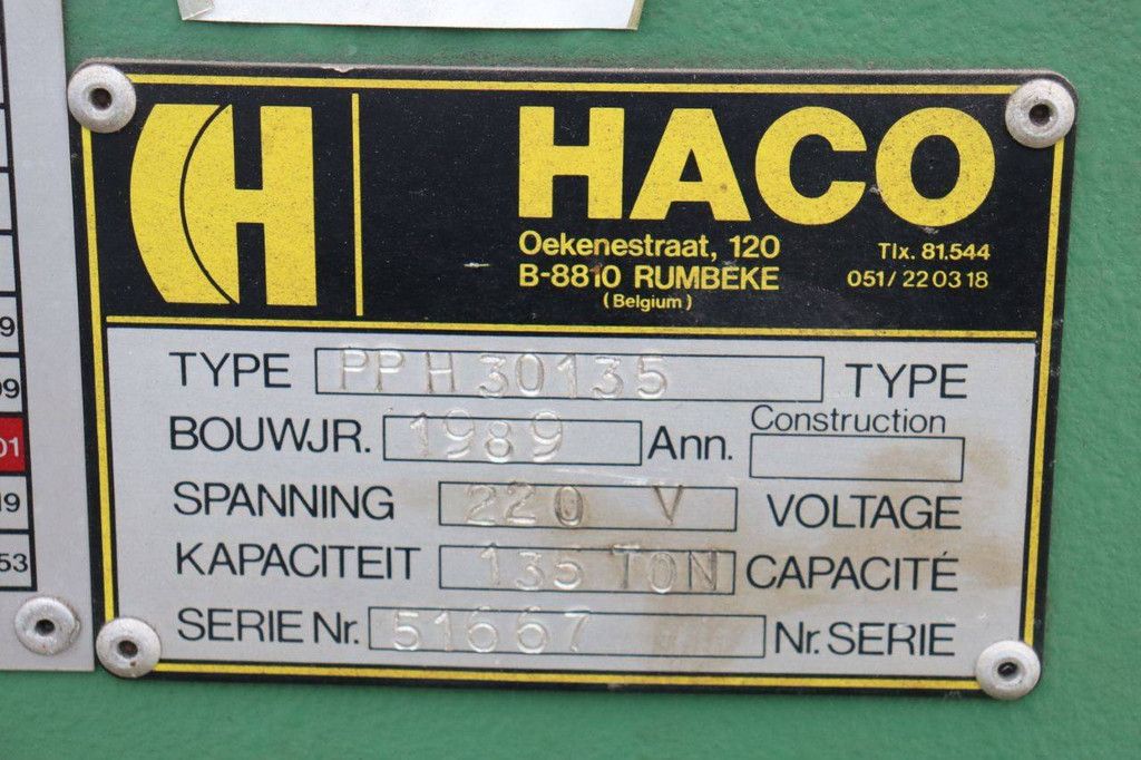 Press brake Haco PPH30135 Electric 135t 1989