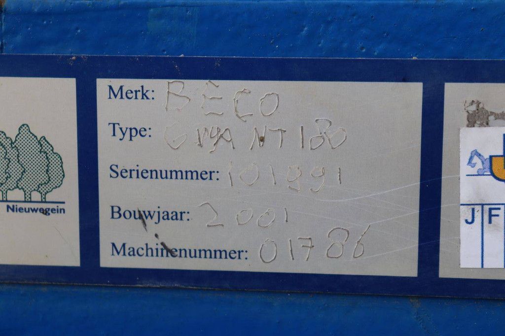 Landwirtschaftlicher Kipper Beco GIGANT 180 2001