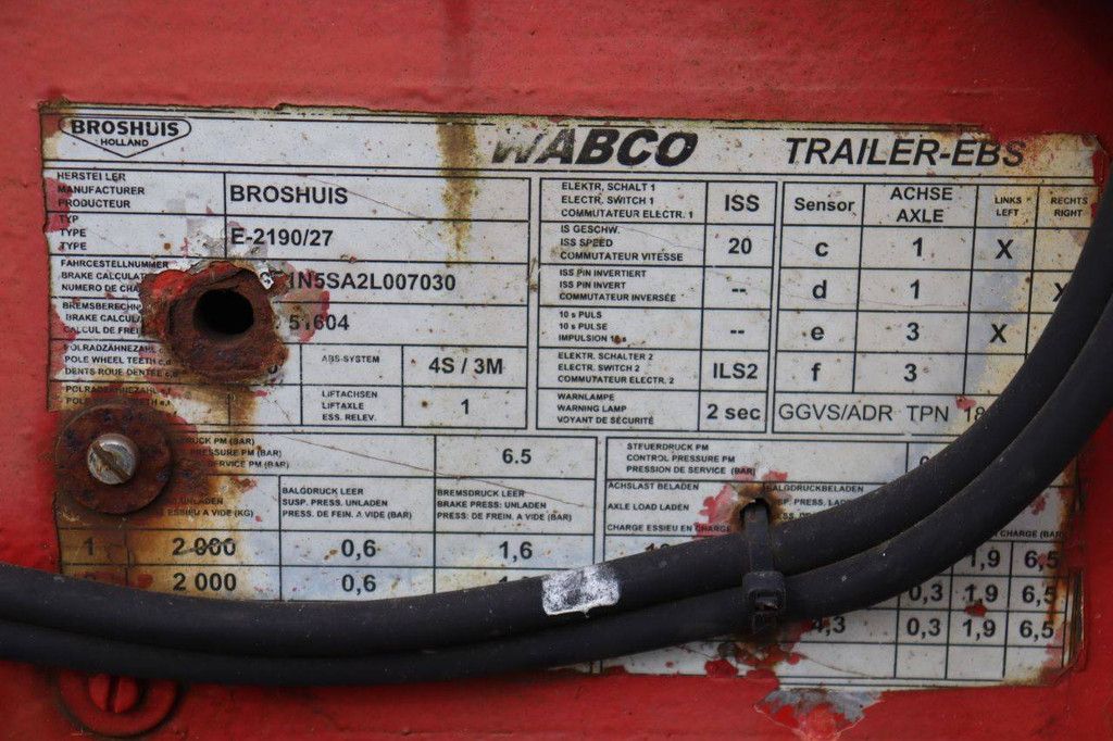 Broshuis E-2190/27 2002 Tieflader/Halblader