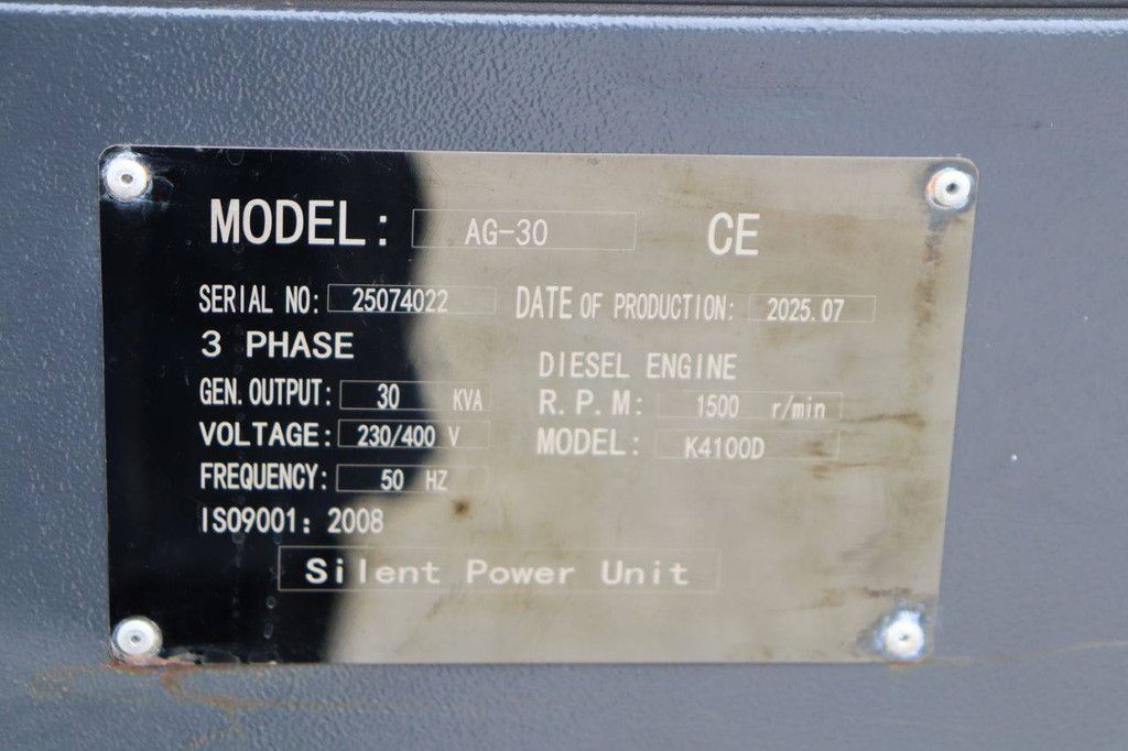 Generator Silent AG-30 Diesel 2025 30kVA Neu
