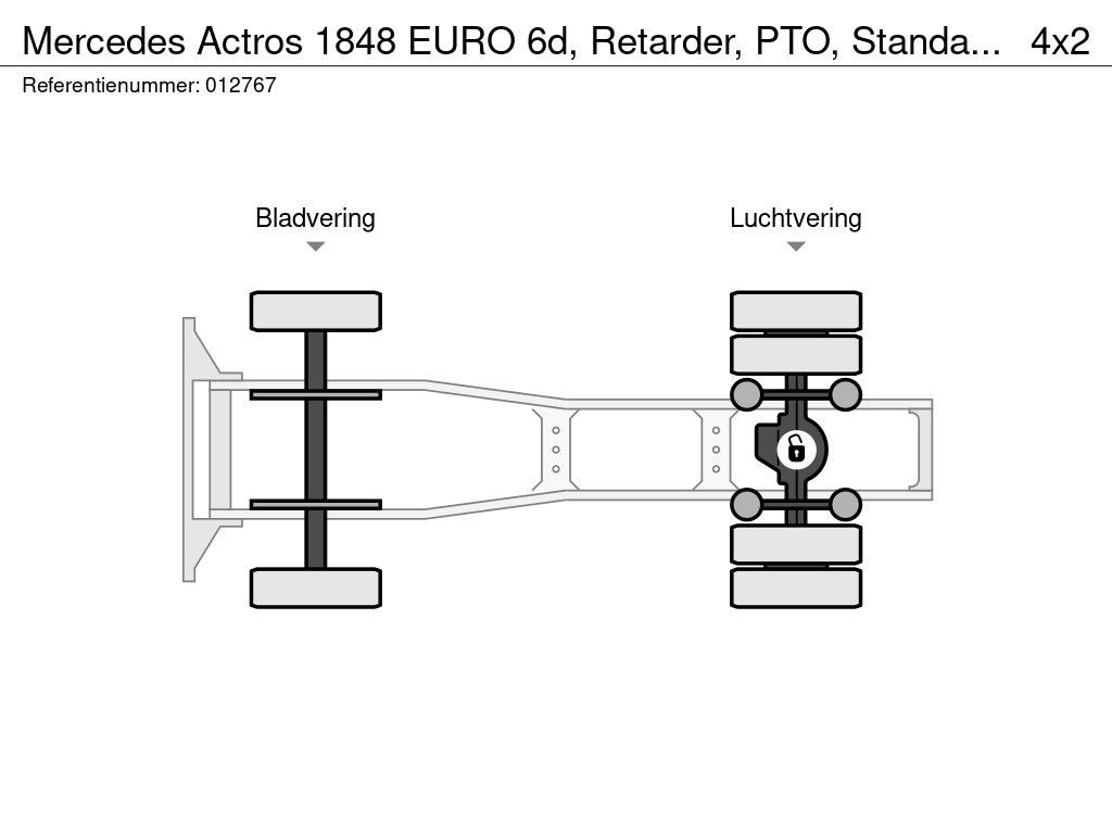 Mercedes Actros 1848 EURO 6d, Retarder, PTO, Standairco