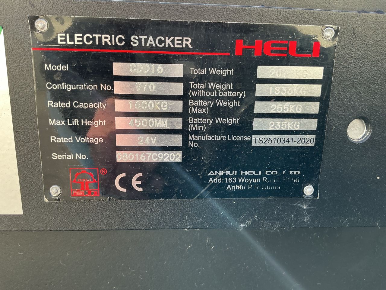 Heli vrijdragende stapelaar met draagdoorn bjr 2020